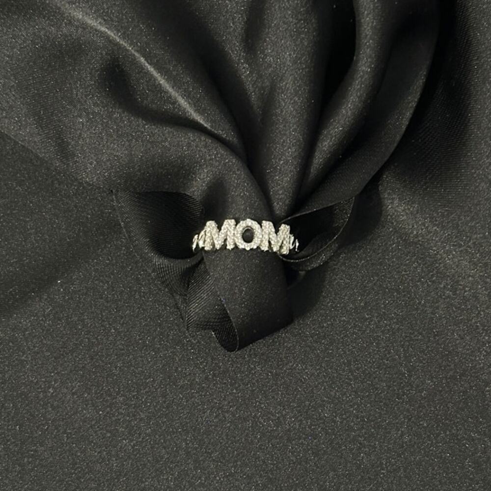 MOM Ring 925 Sterling Silver Size 6 - Picture 3 of 5
